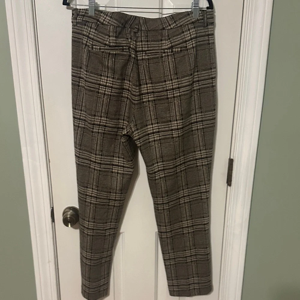 Liverpool Womens Brown Plaid Dress Pants